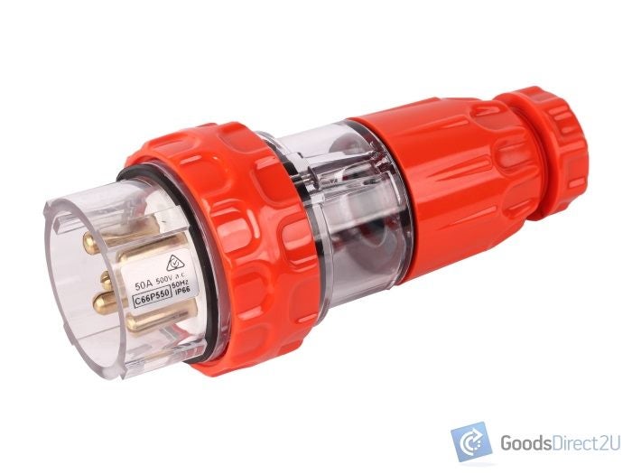 Industrial Plug - Straight - 5 Round Pin, 50A, 500V, IP66 Carousel 1