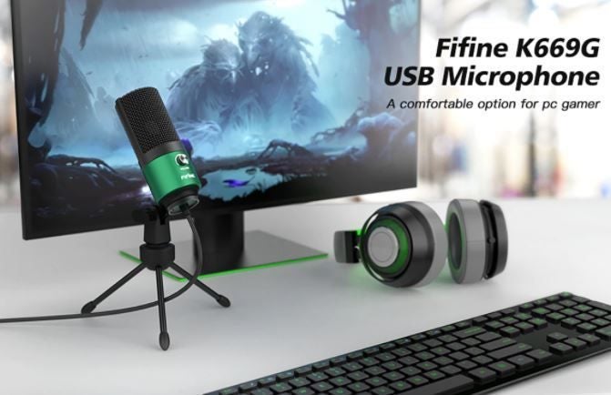Fifine Premium Condenser USB Connected Recording Microphone Carousel 10