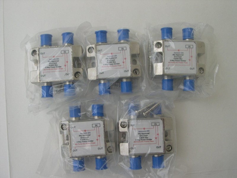 Splitter Freeview Satellite DIY 3way All DC Power Pass F Type STV1783P 1x pc Carousel 2