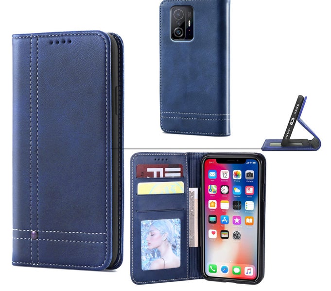 Xiaomi 11T pro 5G PU flip leather wallet case card slot kickstand magnet nvy Carousel 1