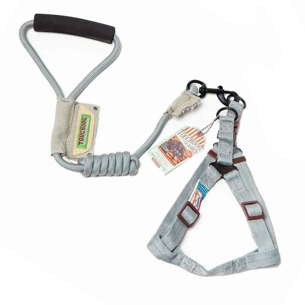 Touchdog Original Round Climbing 1.2m Rope Pet Dog Leash Harness Collar Grey L Carousel 1