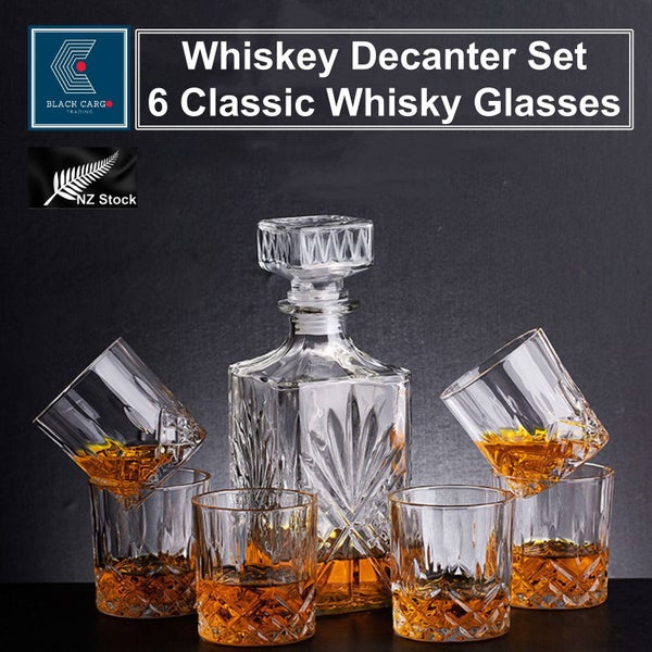 Brand New Whiskey Decanter Set Crystal Glasses 7pcs Set *Clearance*62983257405953118