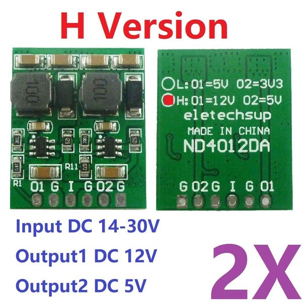 2PCS 10W Dual Output DC Buck Step-Down Converter Module DC 12V 5V Carousel 2