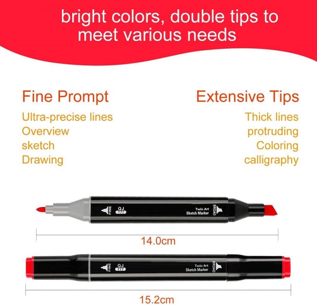 30PCS Marker Pen Set Dual Heads Graphic Artist Craft Sketch Copic Oily Markers Carousel 2
