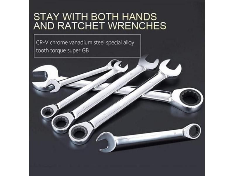 6mm-11mm Dual Heads Ratchet Combination Dicephalous Wrench Spanner Carousel 1
