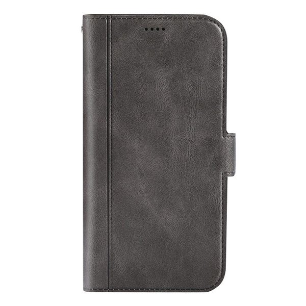 Galaxy A30 wallet case cowhide finish side magnet buckle grey Carousel 2