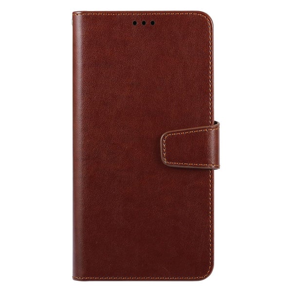 Redmi 10 PU leather wallet case cowhide finish lanyard brown Carousel 2