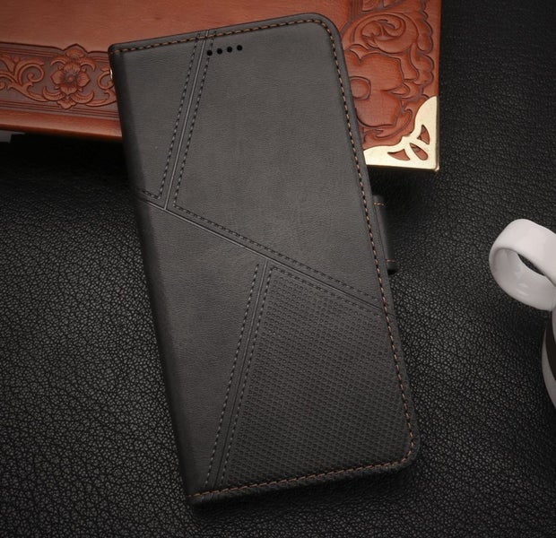 Oppo R11 PU leather wallet case embossed dot pattern black Carousel 2