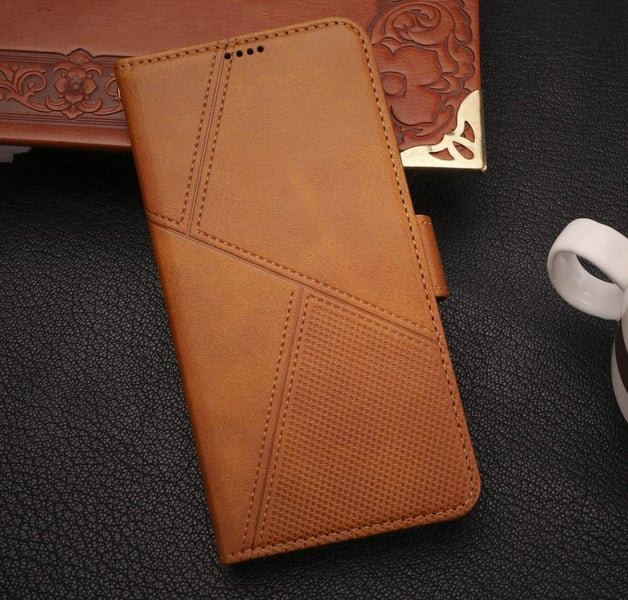 Motorola moto G32 PU leather wallet case embossed dot pattern tan Carousel 2