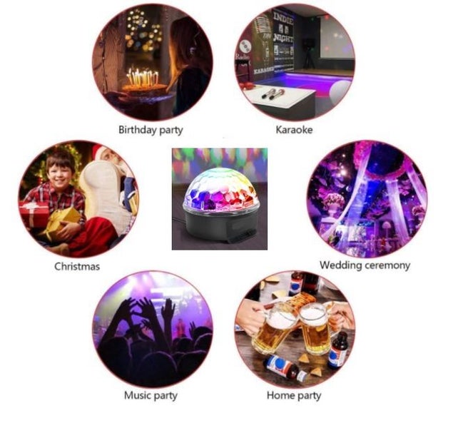 Party Lights with Speaker Remote Controller, NZ Power Plug. Sound Activated Mode Carousel 9