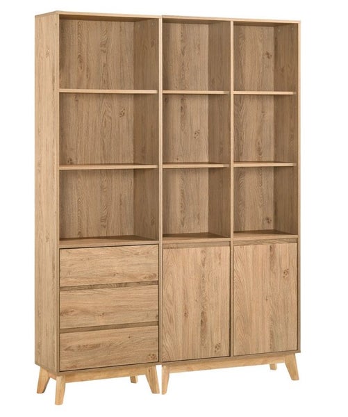 ESPRESSO TWO DOOR BOOKSHALVES + THREE DRAWERES BOOKSHALVES NATRUAL COLOUR Carousel 1