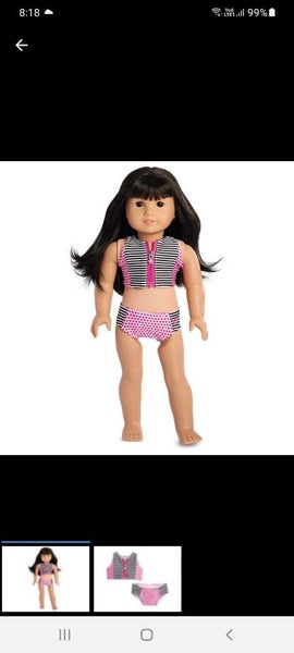 SALE. AMERICAN GIRL DOLL STRIPES AND DOTS SWIMSUIT Carousel 1