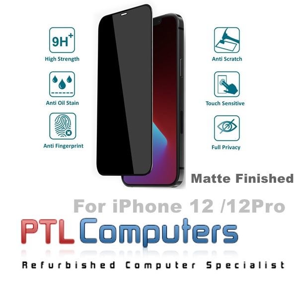 Matte Privacy Silk-Screen Tempered Glass Screen Protector iPhone 12 / 12 Pro Carousel 1