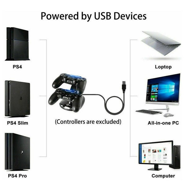Fast Charging Dual USB Charger Docking Station Stand For PS4 Slim Pro Controller Carousel 2
