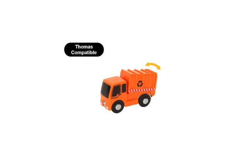PTN Rubbish Truck Trash Thomas Compatible Wooden Kids Educational Toy Train Car Carousel 1