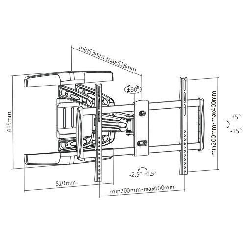 BRATECK 37''-70'' Full motion bracket Extend, tilt and swivel. Carousel 2