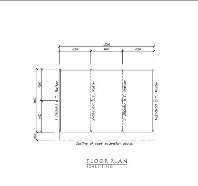 Farm Shed Kitset Lean-to 3 Bay Open with Roof Extension 96sqm Carousel 3