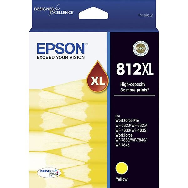Original Epson 812XL High Capacity Yellow Ink Cartridge Toner C13T05E492 Carousel 1