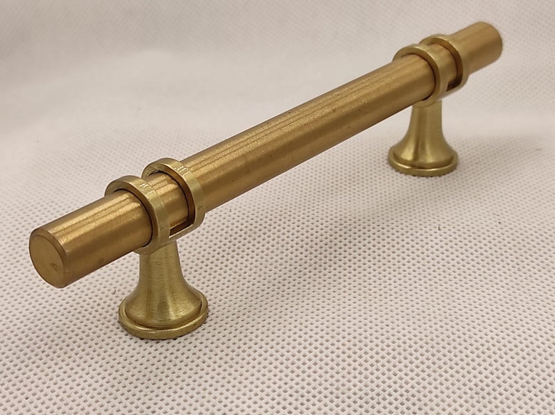 TBar Circular Cabinet Door and Drawer Handles 96mm Brushed Brass Carousel 1