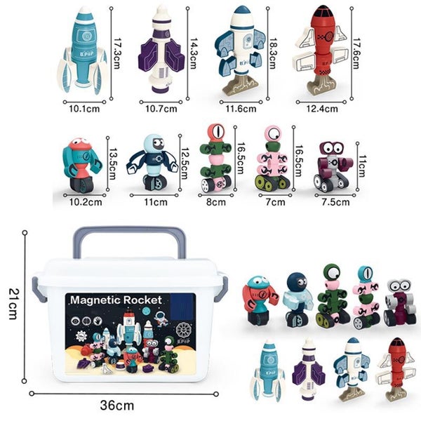 Magnetic Blocks Rocket & Robots Set Stacking Robots Toy -Guardians of the Galaxy Carousel 2