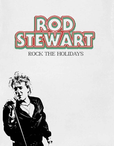 Rod Stewart T Shirt Rock The Holidays Logo new Official White Carousel 3