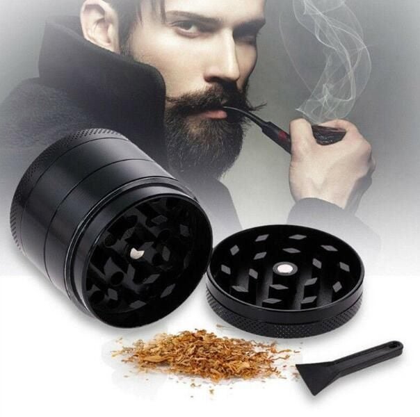 Tobacco Herb Spice Grinder 4 Layers Metal Aluminum Portable Black Smoke Crusher Carousel 1