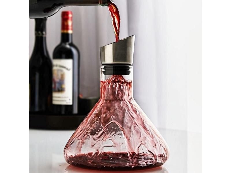 Fast Breathing Wine Decanter With Stainless Steel Aerator For Red Wines Carousel 1