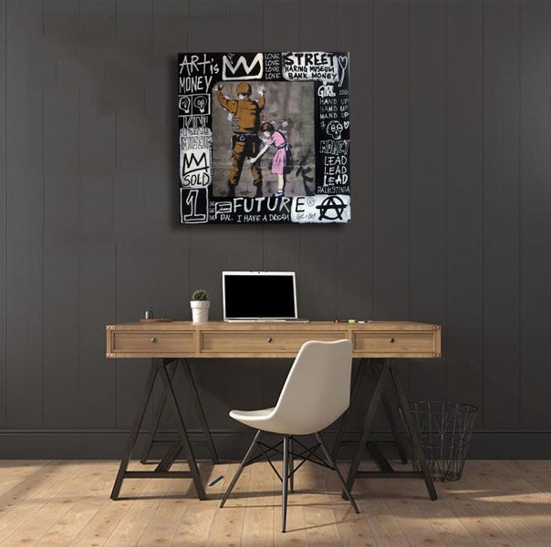 Free Shipping 1 Panel Canvas Pop Art - Banksy Art Carousel 2