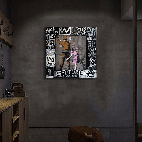 Free Shipping 1 Panel Canvas Pop Art - Banksy Art Carousel 3
