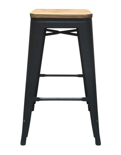 Amelie Barstool 66cm – Matt Black / Natural Elm Carousel 2