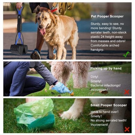 Non-Breakable Pet Pooper Scooper for Large and Small Dogs(Blue) Carousel 7