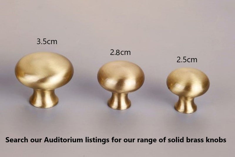 Solid Brass Mushroom Head Kitchen Cabinet Draw Knobs - 2.5 cm Carousel 1