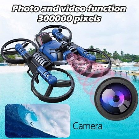 2 IN 1 MOTORCYCLE FOLDING RC DRONE with 2MP Camera Carousel 2