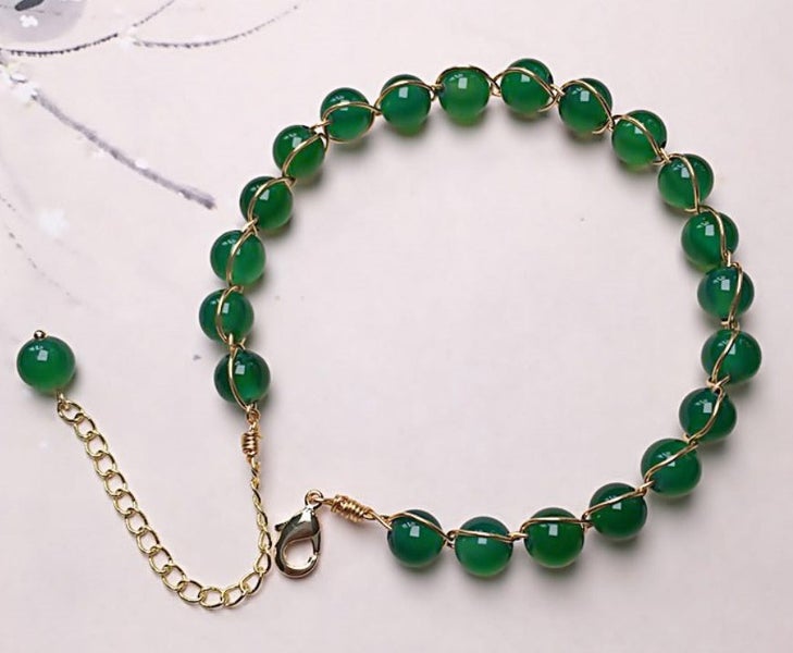 New Natural Green Agate Bracelet Sale Sale Carousel 1