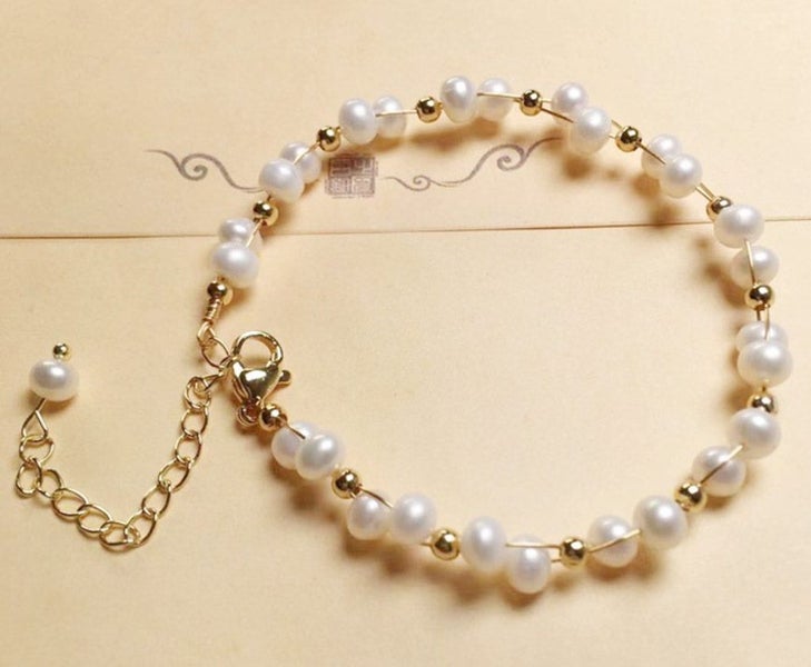 Freshwater Pearl Bracelet 14K Gold Plated Carousel 2