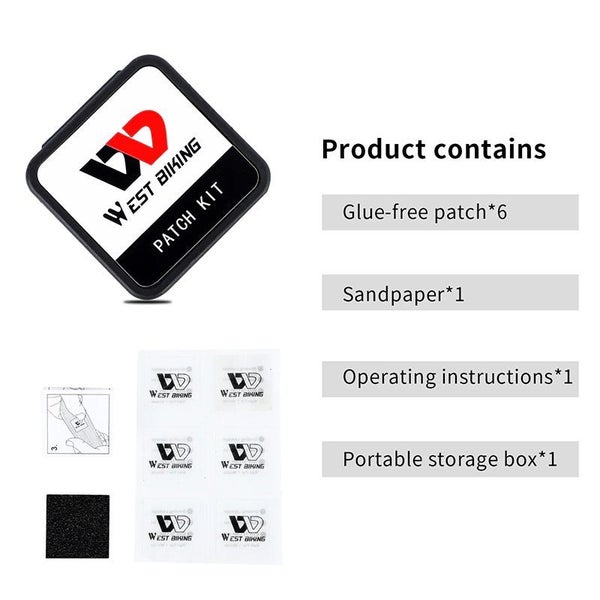 West Biking Pre-Glued 6 Pack Tube Repair Patches Carousel 2