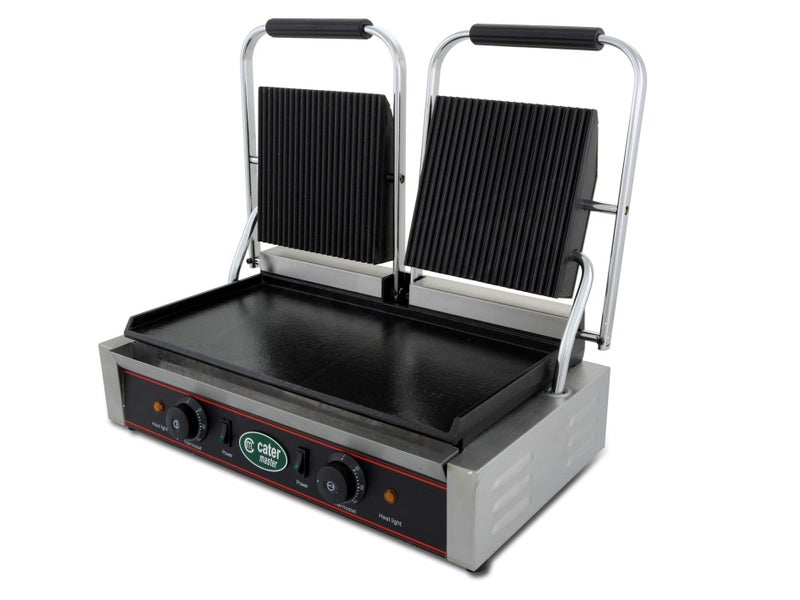 Double Panini Press 3.6kW - Commercial Toasted Sandwich Maker - Griddle Grill Carousel 1