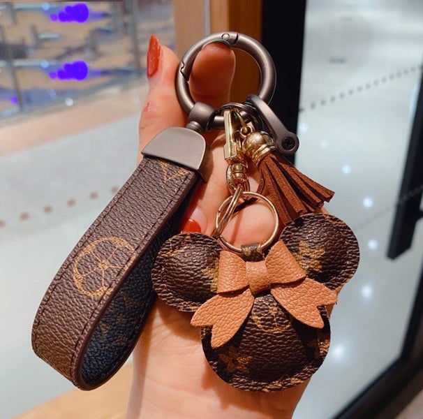 Key Ring Fine PU Leather Mickey Mouse+Lanyard Carousel 1