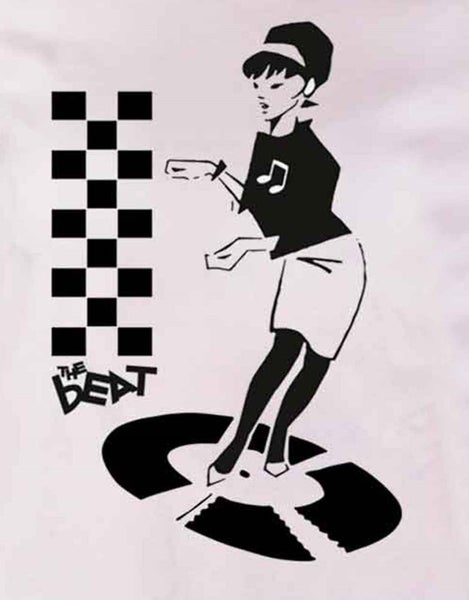 The Beat T Shirt Beat Girl Disc Band Logo new Official Womens Skinny Fit White Carousel 2