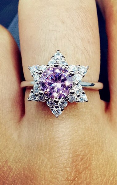 1ct pink Lab Grown Diamond 6-point star Ring Carousel 2