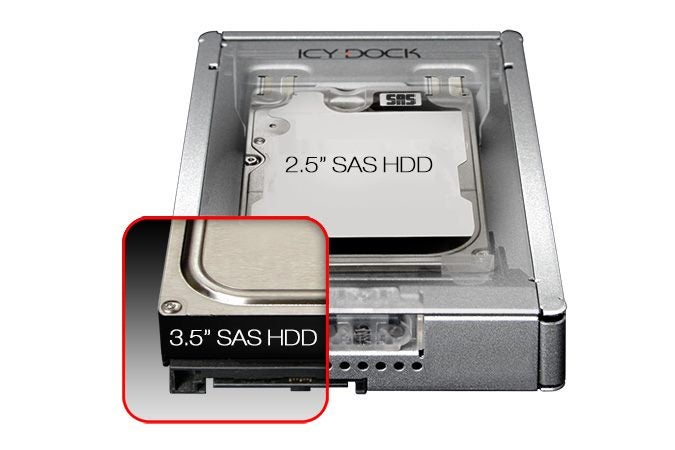 ICY DOCK MB982IP-1S-1 Full Metal 2.5" to 3.5" SAS (SFF-8482) HDD/SSD Converter Carousel 2