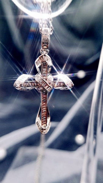 Zircon Cross Pendant Necklace Carousel 1