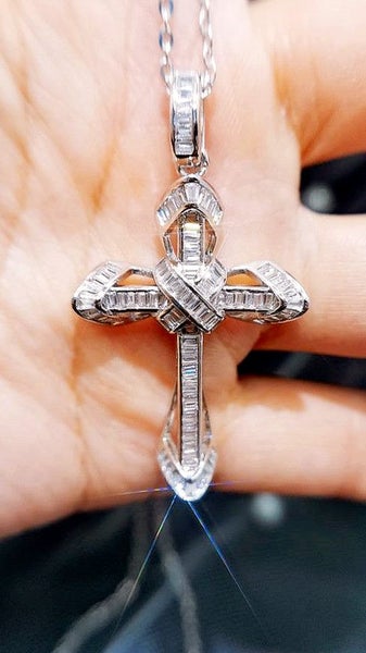 Zircon Cross Pendant Necklace Carousel 2