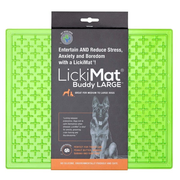 LickiMat Buddy Green 30cm Rubber Pet Dog Cat Slow Feeder Licking Lick Treats XL Carousel 1