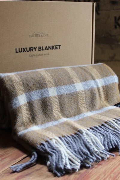 Small Herringbone Check Throw Blanket PALLISER RIDGE Carousel 1