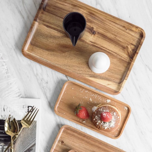 Yael Solid Wood Wooden Rectangle Plate Medium Carousel 2