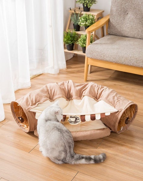 Cat Tunnel Bed Coffee Carousel 1