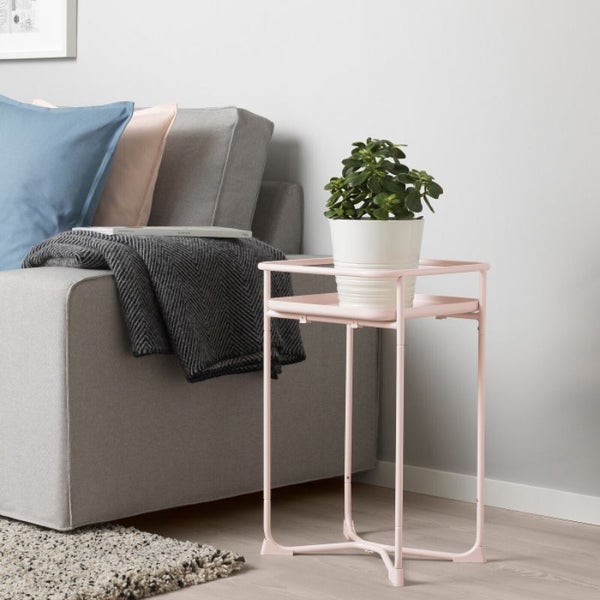 Pink Square Metal Side Table 32.5x32.5x54cm Camping Home - Brand New NZ Stock Carousel 1
