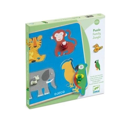 Family Jungle Wooden Wood Puzzle Carousel 1
