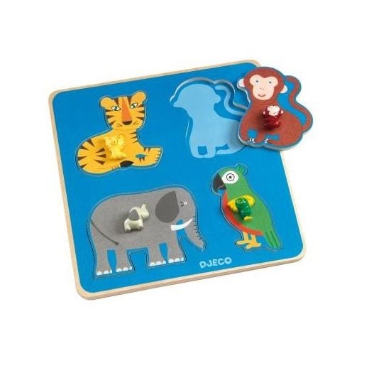 Family Jungle Wooden Wood Puzzle Carousel 2